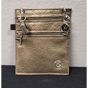 Hipklips Bag Clip On Waist Bag Purse Bronze Color Faux Leather